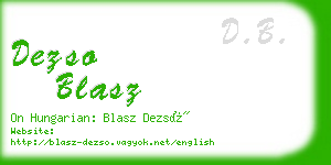 dezso blasz business card